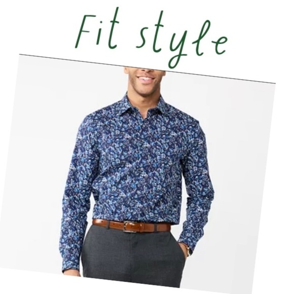 MEN'S Apt. 9® Premier Flex Slim-Fit Spread-Collar Dress Shirt size Medium men’s - Picture 7 of 7